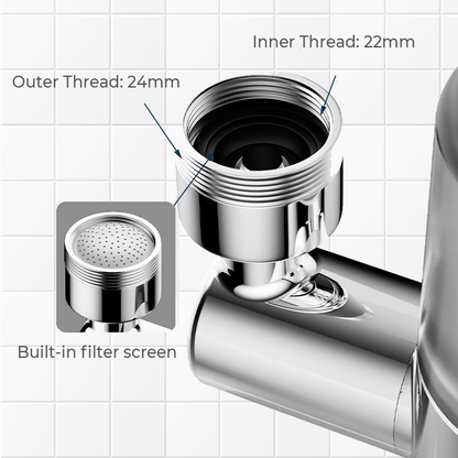Purificador de agua para grifos domésticos de acero inoxidable sin instalació