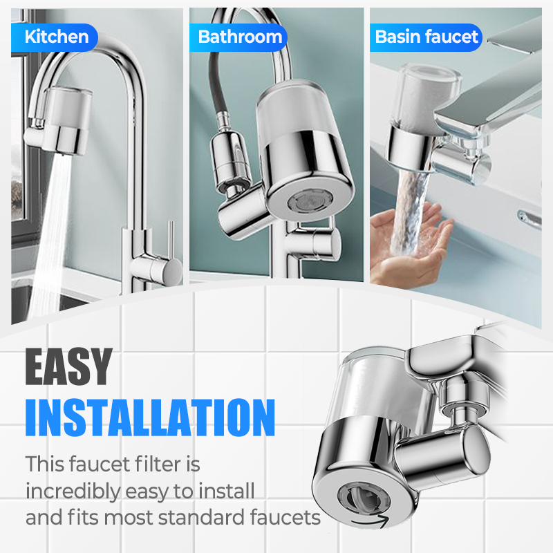 Purificador de agua para grifos domésticos de acero inoxidable sin instalació