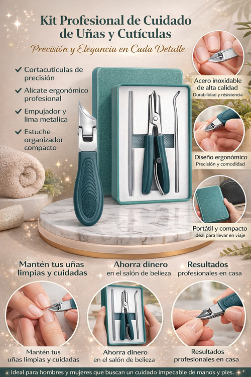 Kit Profesional de Cuidado de Uñas y Cutículas – Precisión y Elegancia en Cada Detalle + Envío Gratis!